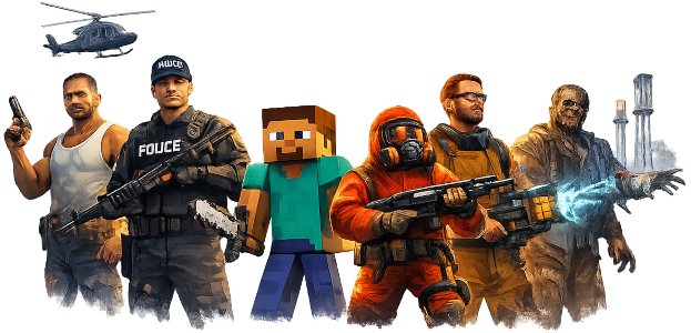 An array of game characters