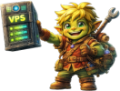 Hytale character holding a server with VPS written on it